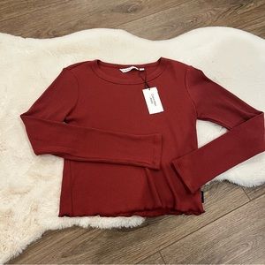 NWT Calvin Klein Long Sleeve Waffle Top Size Medium